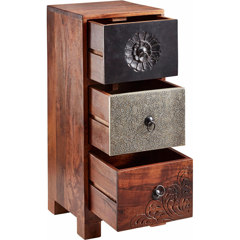 Adya 3 Drawer 30cm W Solid Wood
