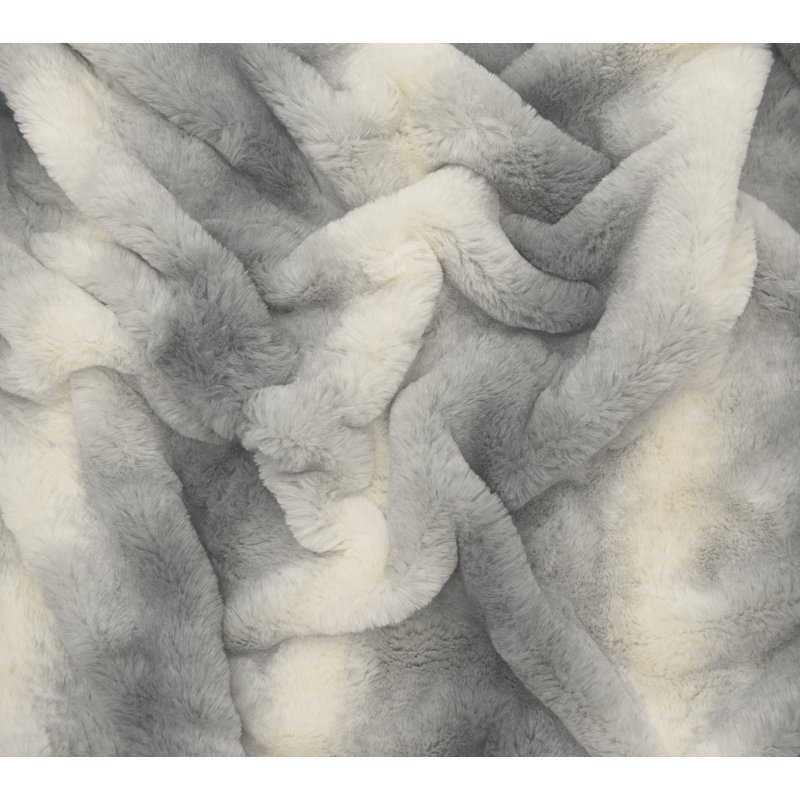 Bulmer Super Soft Faux Animal Touch Snug Blanket Throw, Grey