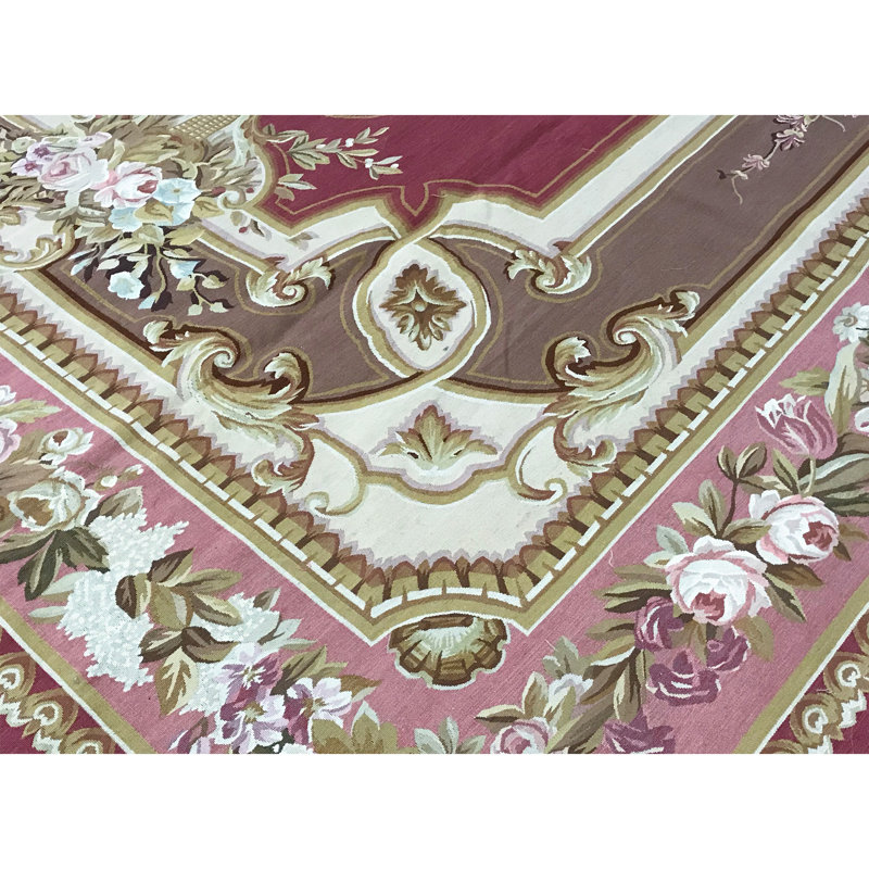 Hand-Knotted High-Quality Rose Area Rug