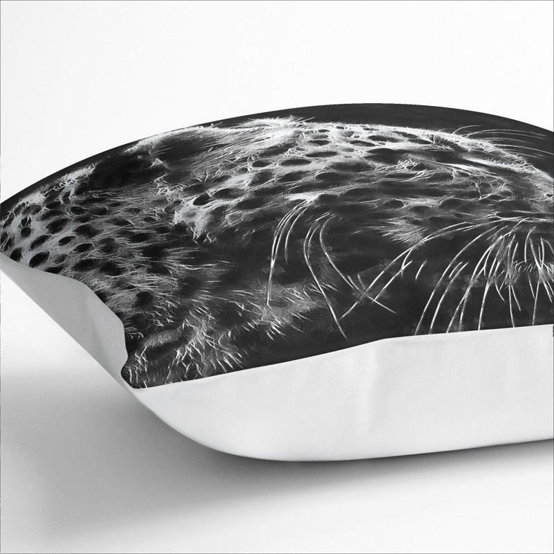 Leopard Vol.4 Square Throw Cushion, White, 55cm H x 55cm W x 20cm D