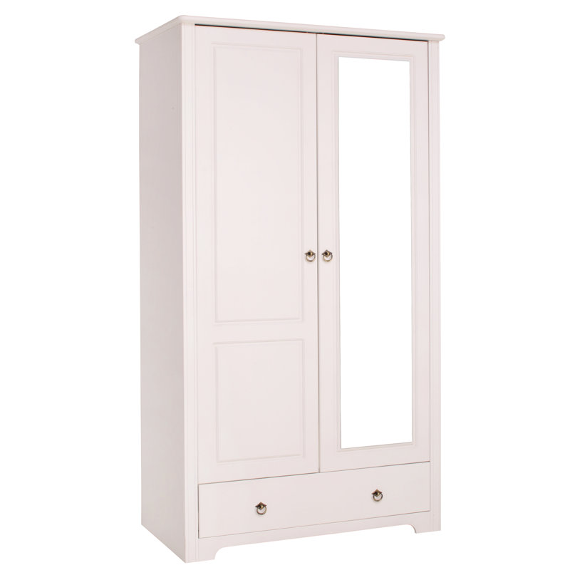 Limnitis 2 Door Solid Wood Wardrobe, White 
