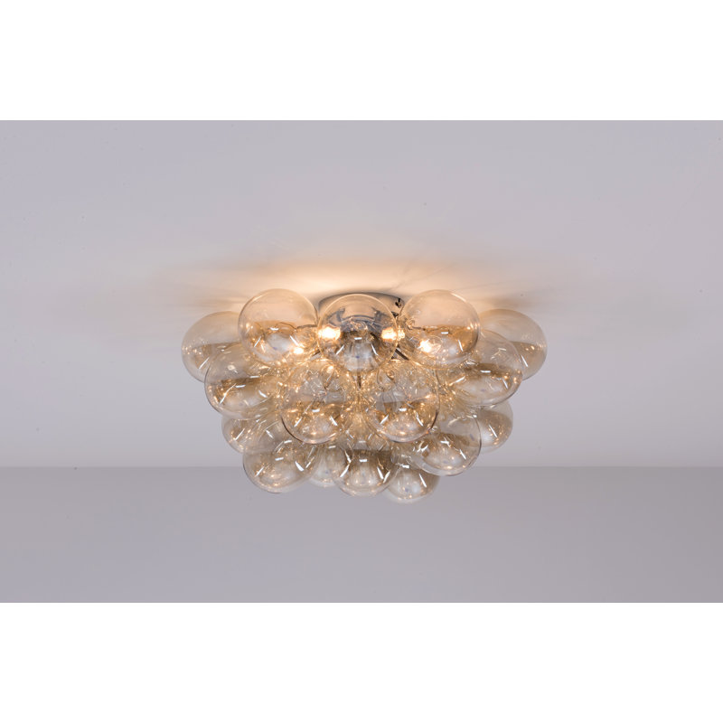 Abdurrahman Glass Semi Flush Mount, Gold