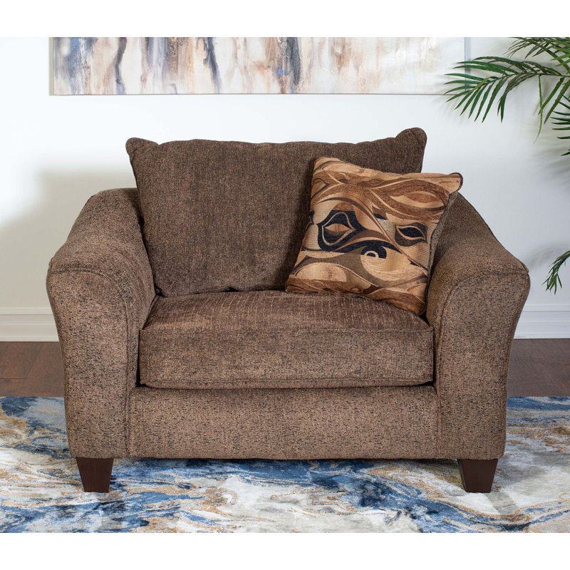 Chaise avec accoudoirs en tissu Camero, Brun