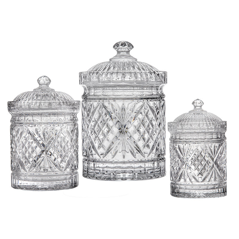 Dublin Crystal 3 Piece Kitchen Canister Set