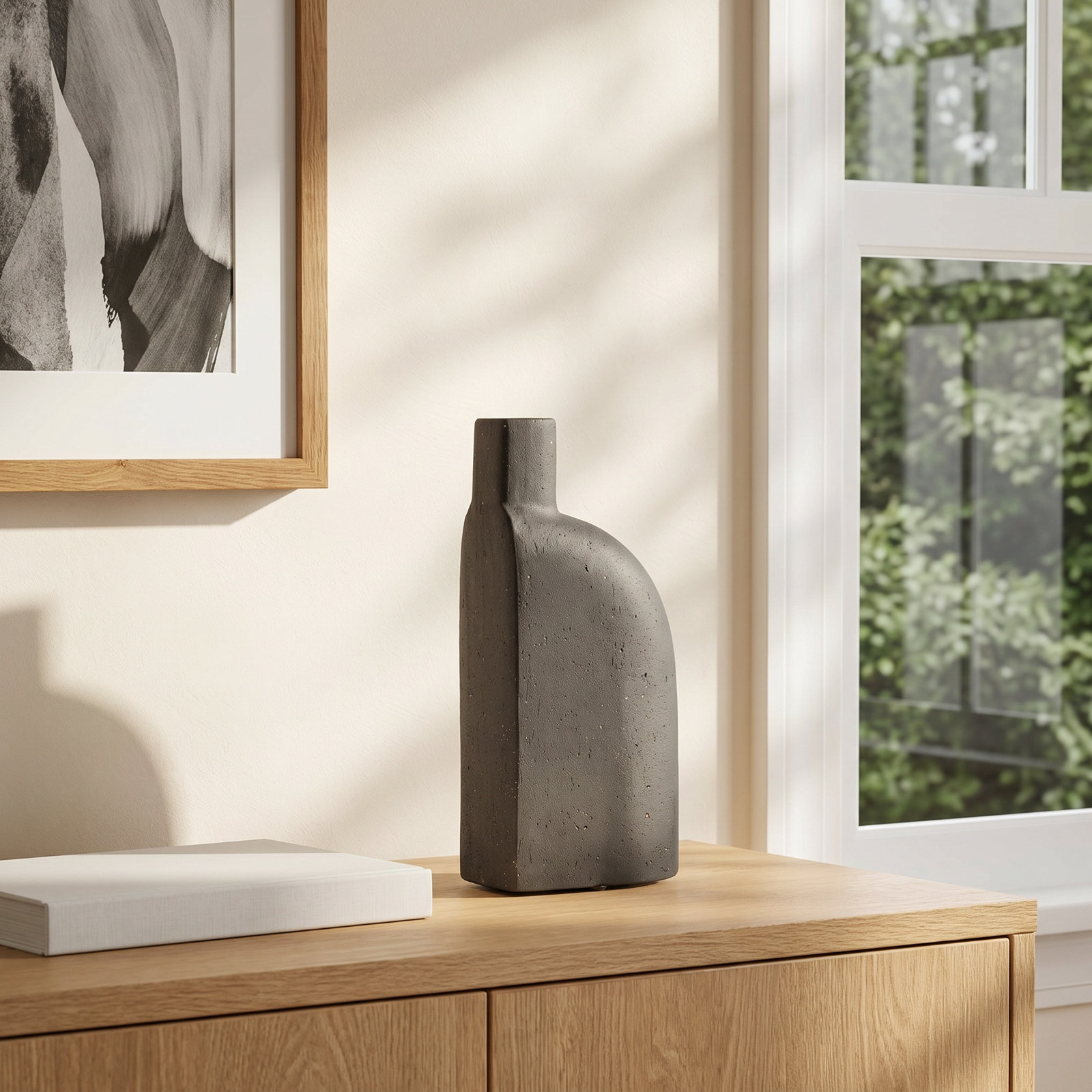 8.75'' Handmade Ceramic Table Vase, Black