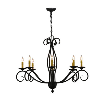 Lustre classique à 8 lumières de style bougie Grissom