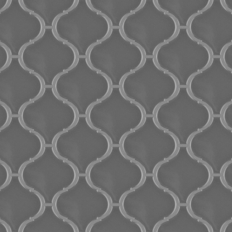 Metro Lantern 9-1/2 " x 10-3/4 " Porcelain Mosaic Floor and Wall Tile, Dark Gray Glossy