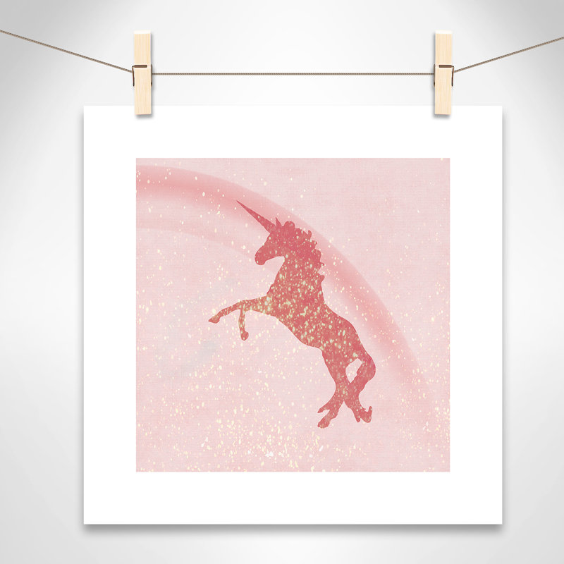 Paillettes licorne 2, H 16 po x l 16 po x P 1 po, Papier