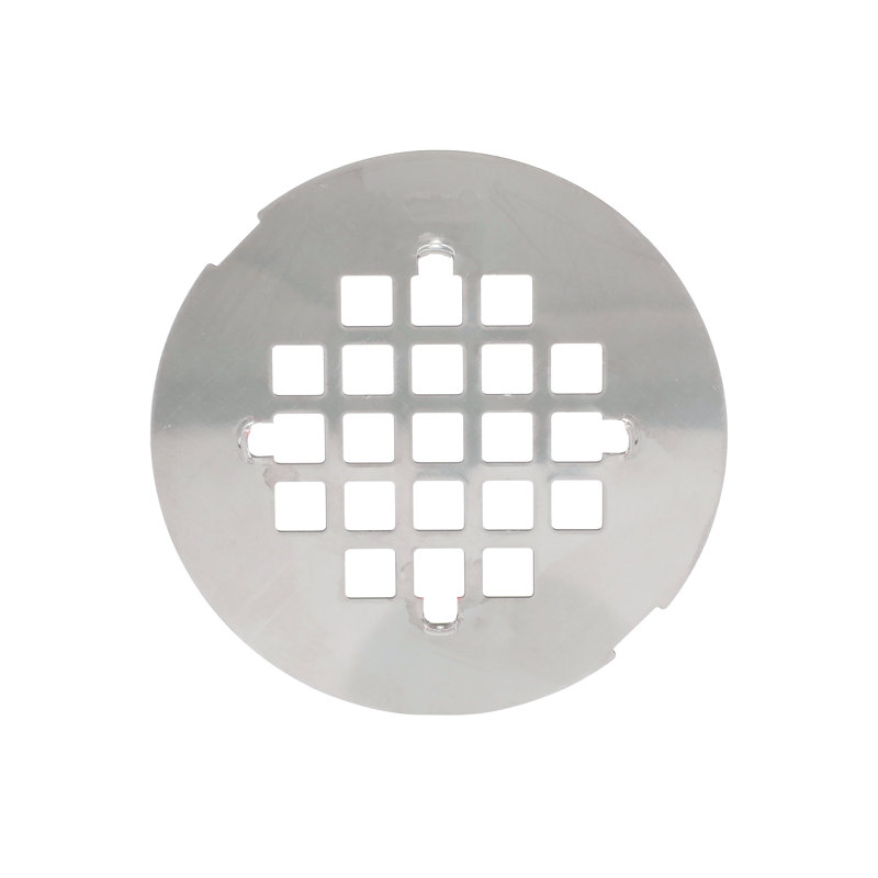 Universal 4-1/4 in. Snap-Tite Round Shower Strainer, Brushed Nickel