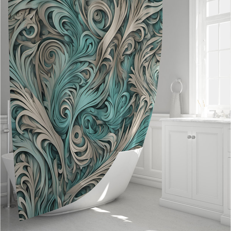 Rideau de douche Sturbridge, L 70 po x L 83 po, Saugus Abstract