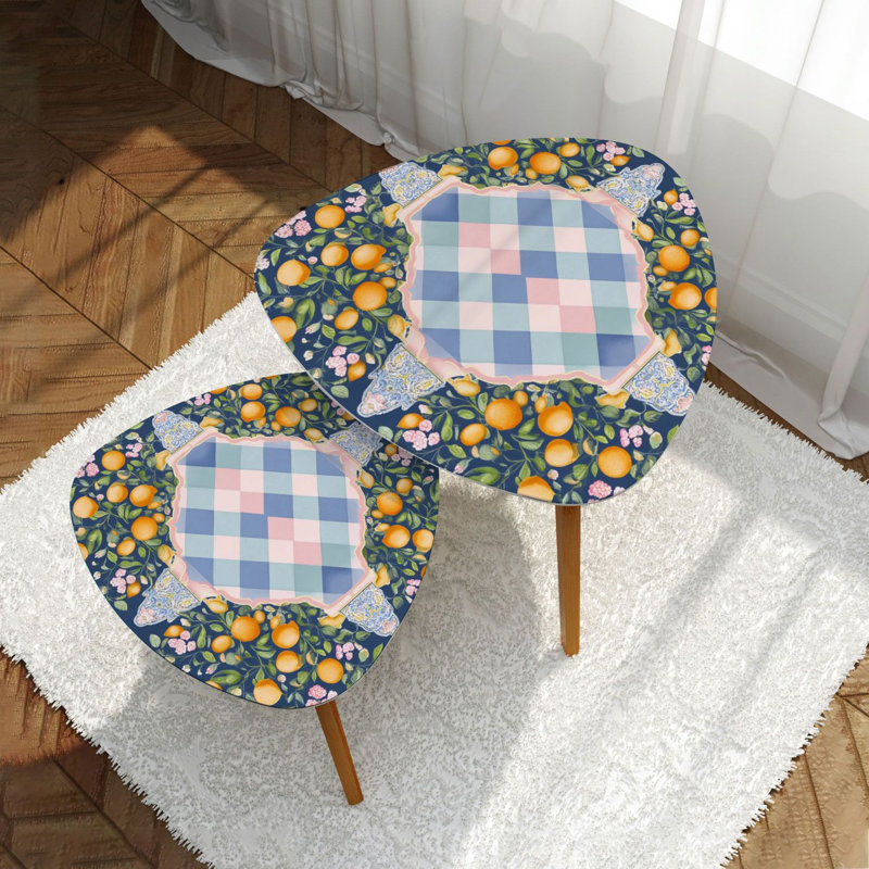 Ensemble de 2 tables basses gigognes Triangle