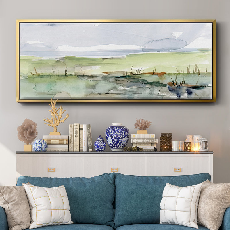 Pastel Inlet II - toile encadrée, H 20 po x l 50 po