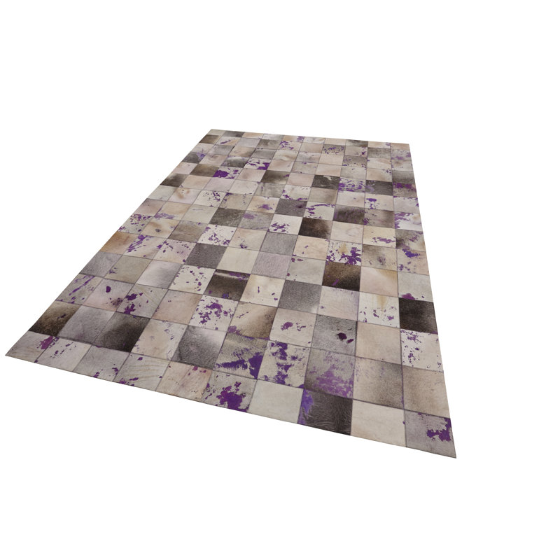 Natural Hide Cowhide Geometric Area Rug
