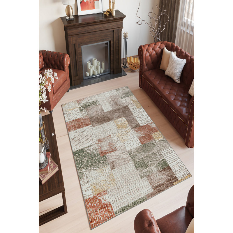 Antibacterial Hall Carpet, 100% Polyester, 31.5 x 59.1 Inches | Eco-Friendly, Non-Slip PVC Dot Underside | Machine Washable, 650 g/m², 0.16 in Pile Height | Elegant Beige, Claret Red, Green, and Mink Design for Home Décor