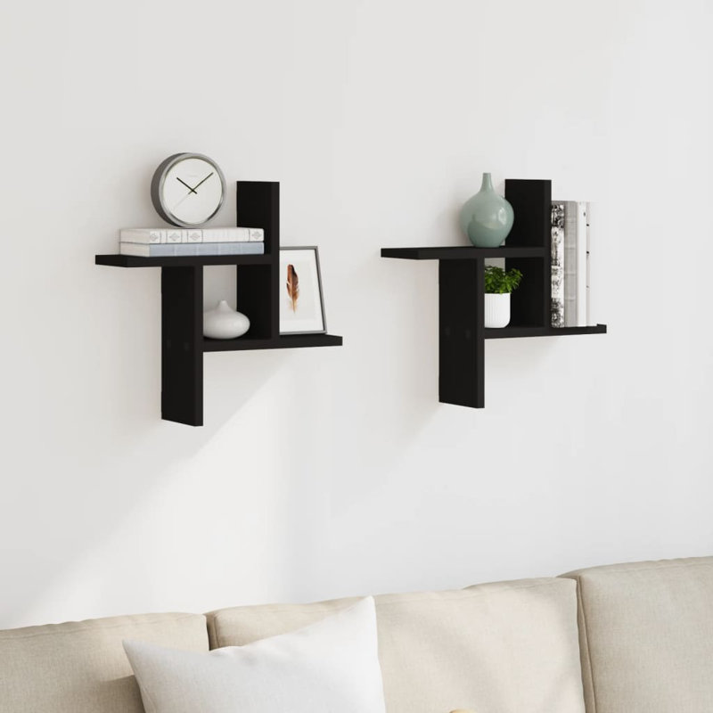 Rocchi Floating Shelf, 38cm H x 38cm W x 12cm, Black