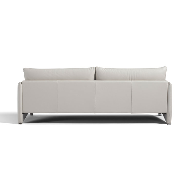 Cullman Upholstered 86'' Sofa, Light Gray Genuine Leather