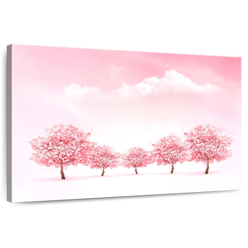 Harnek Calming Japanese Sakura Trees, 32" H x 48" W