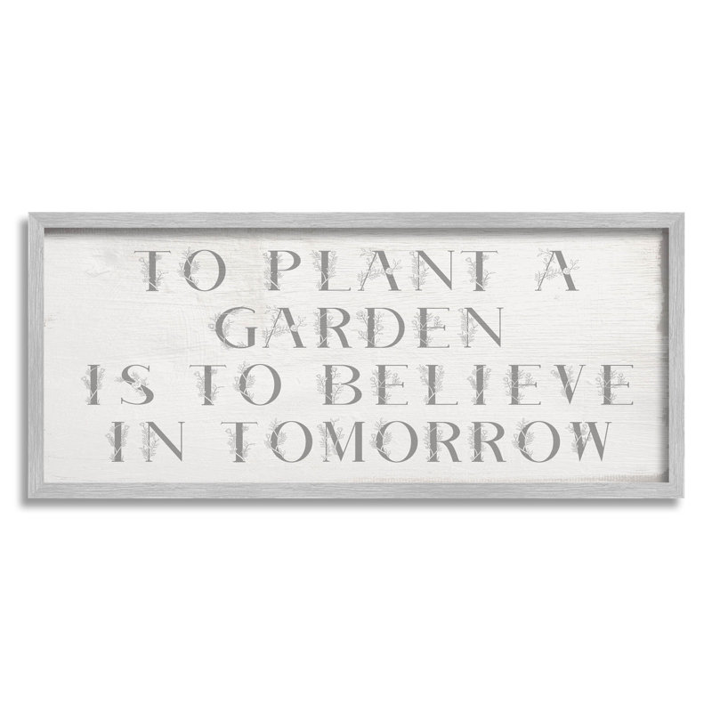 Plantez un jardin - Believe at-094, H 13 po x l 30 po x P 1,5 po, Estampe numérique Farmhouse