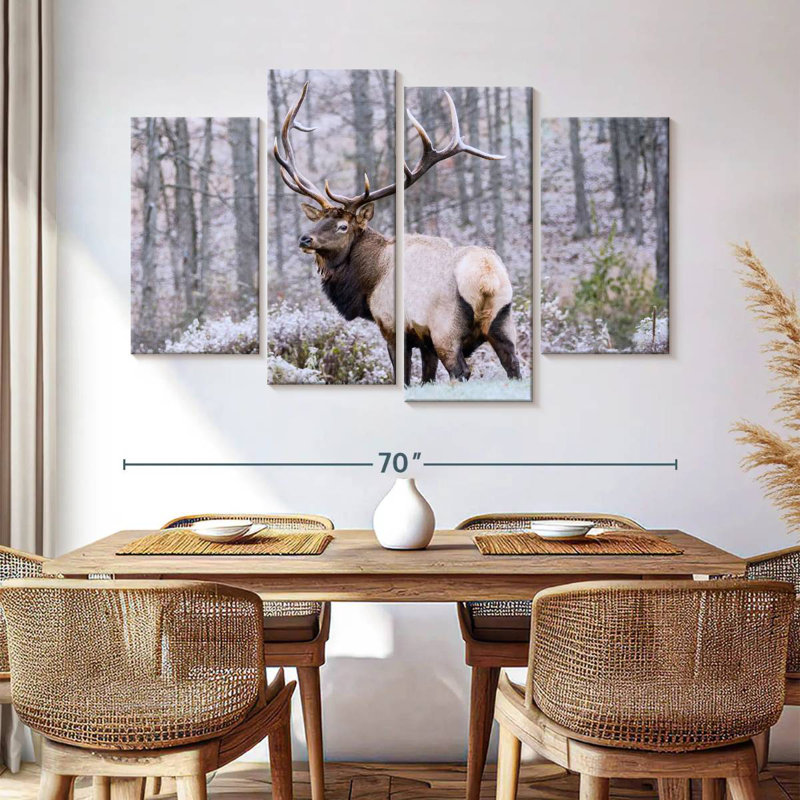 Brampt Wandering Winter Elk, 42" H x 68" W