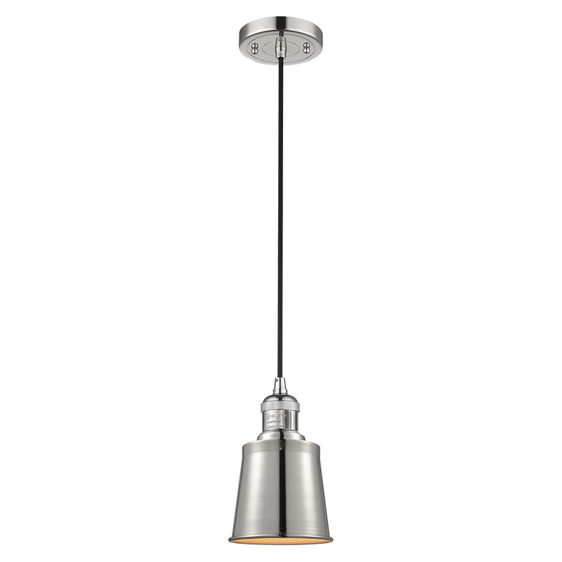 Lavender Hill 1 - Light Single Pendant, Polished Nickel, Polished Nickel, 6 Watt Vinage LED Bulb