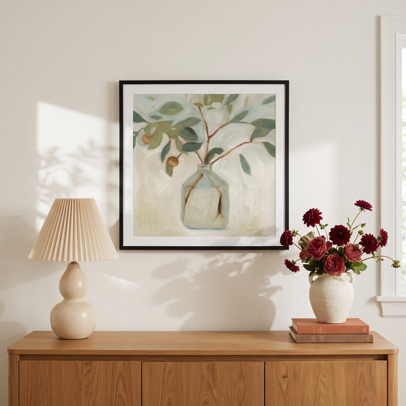 Neutral Arrangement I by Emma Scarvey - Picture Frame Painting, 20"H x 20"W, Black