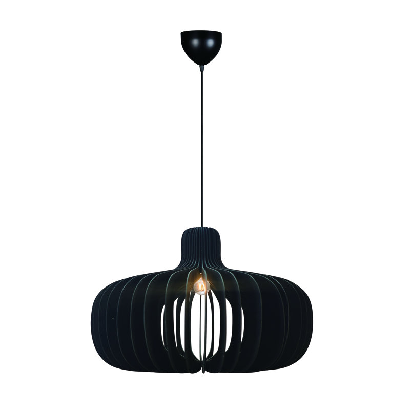 1 - Light Satin Pendant, Black, Black