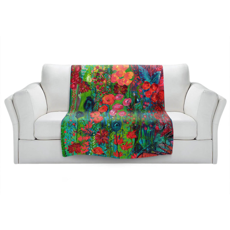 Jeté Tropical Night Blooms, l 68 po x L 80 po