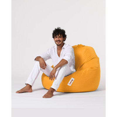 Original Yellow Garden Bean Bag Chair, Waterproof 100% Polyester, 45.3 x 51.2 x 15.4 inches | Hidden Zipper System, 100% Recycled Styrofoam Bead Foam | Maximum Weight Capacity: 440 lbs | Perfect for Outdoor Relaxation & Entertainment