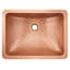 20" Hammered Copper Rectangular Undermount Sink