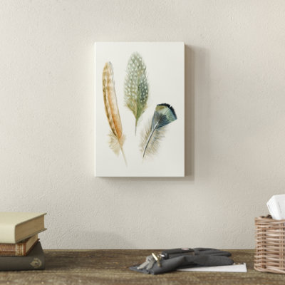 «Watercolor Feathers I» par Megan Meagher, reproduction d'art sur toile tendue