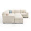 Canapé-lit d'angle Ahn en forme de U, 6 places, convertible avec lit gigogne, dossier inclinable et rangement dissimulé, beige.-240322795