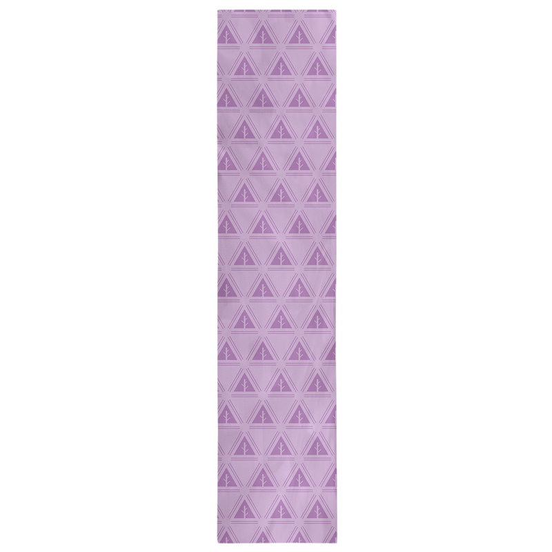 Chemin de table d’arbre minimaliste classic Barbra, 16 po x 90 po, Violet clair / blanc