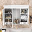 Armoire à miroir murale de 35 pouces avec tablettes réglables et charnières à fermeture en douceur-129455601