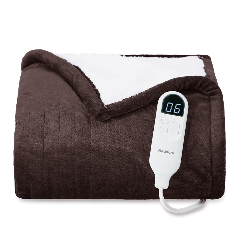 Winter Heated Blanket, Soft Flannel Electric Blanket with 4 Time Settings, 6 Heating Settings, Throw, Classic Mayfly