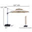 Parasol en porte-à-faux rond rotatif à 360 degrés avec base et couvercle Roziyah-60044559