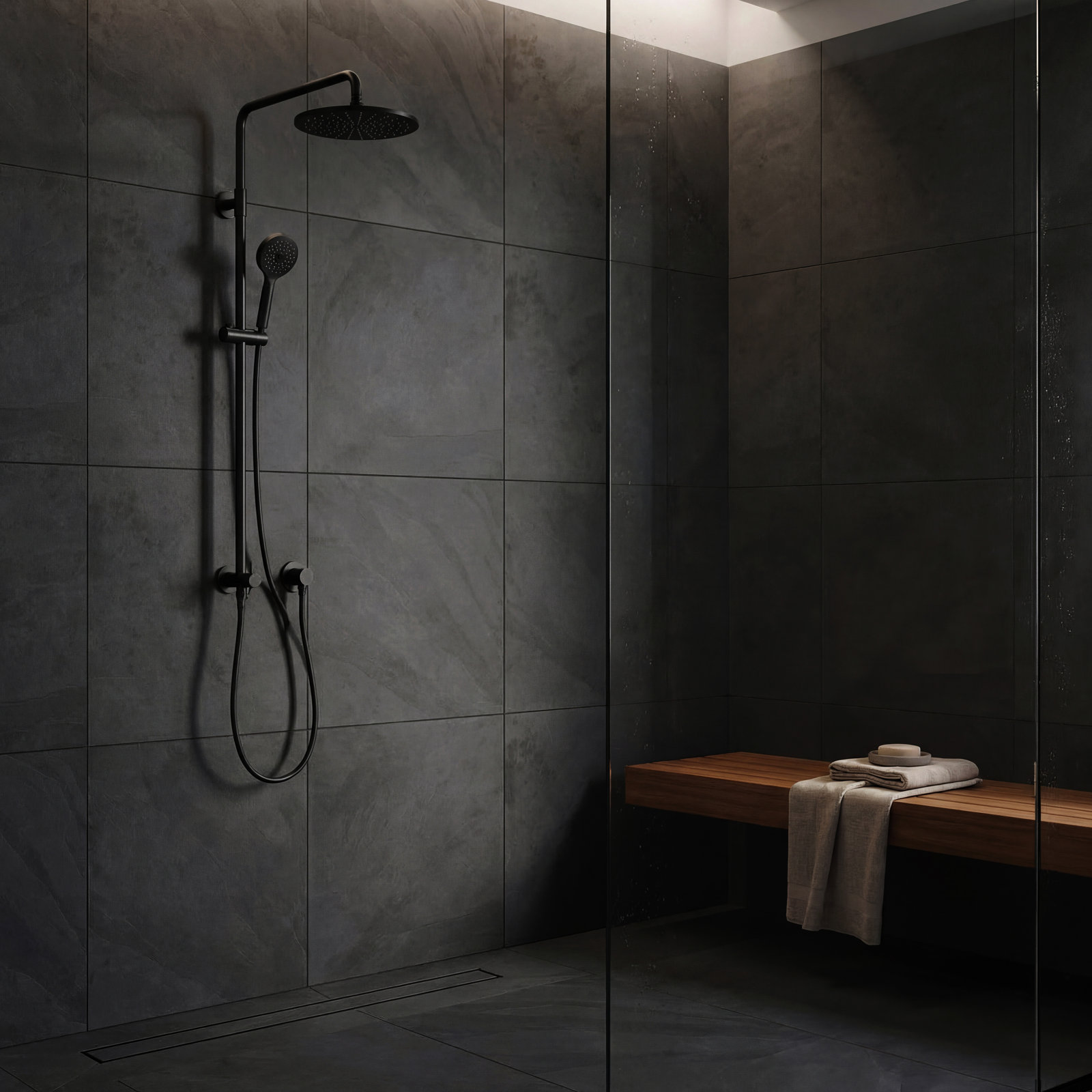 Ackland Camden 24 in. x 24 in. Gauged Slate Floor and Wall Tile, Charcoal