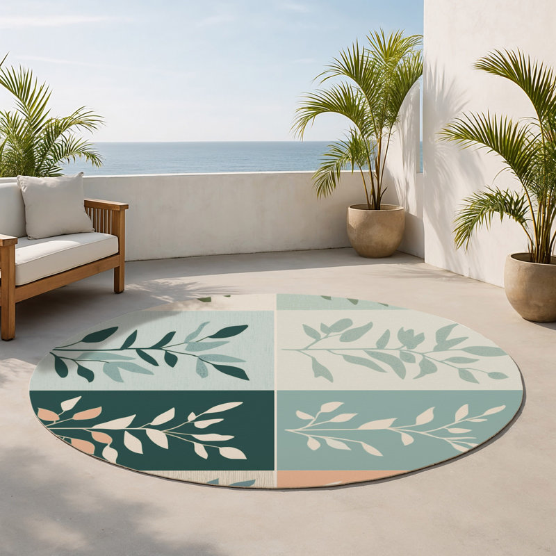 Tapis intérieur et extérieur Forest Serenity, Rond 5 pi