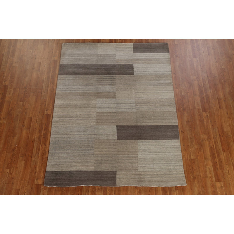 Tapis oriental contemporain noué à la main de conception unique Gabbeh