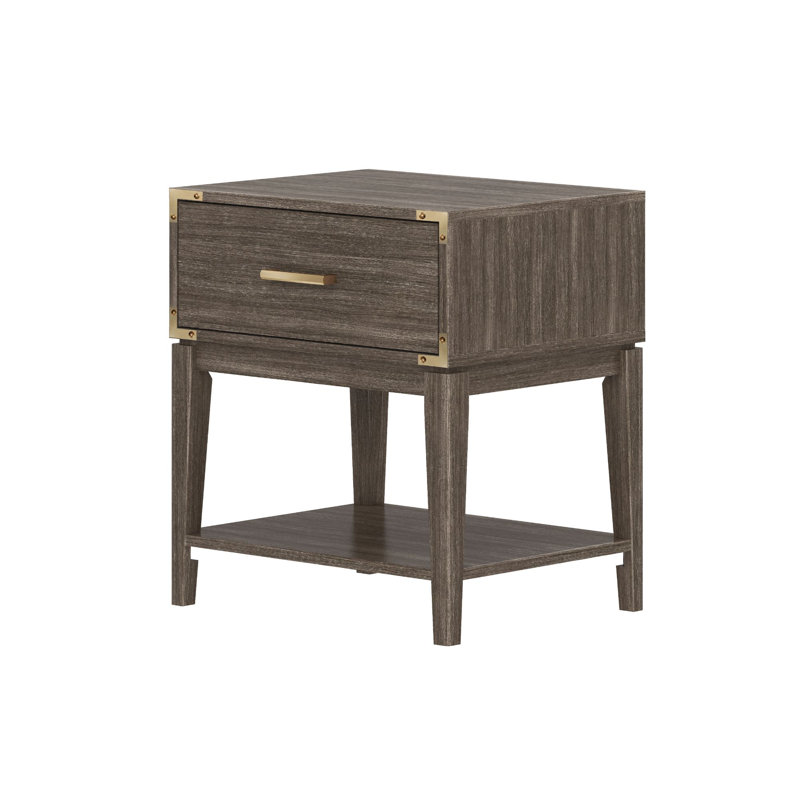 Aasir 19.25'' W Solid Wood Nightstand, Clay