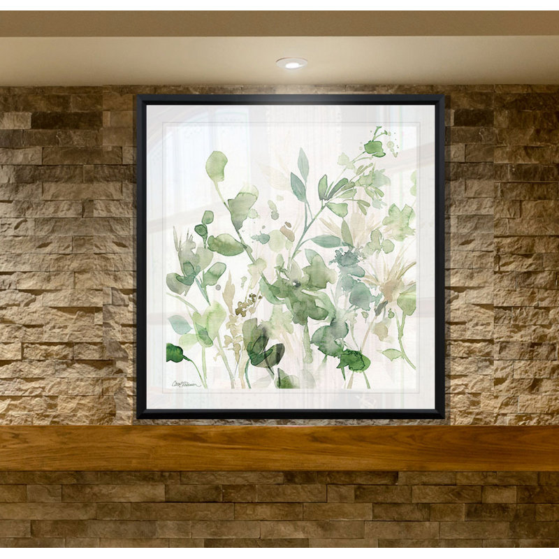 Argita " Sage Garden I ", 17.5" H x 17.5" W, Framed Print, Black Plastic
