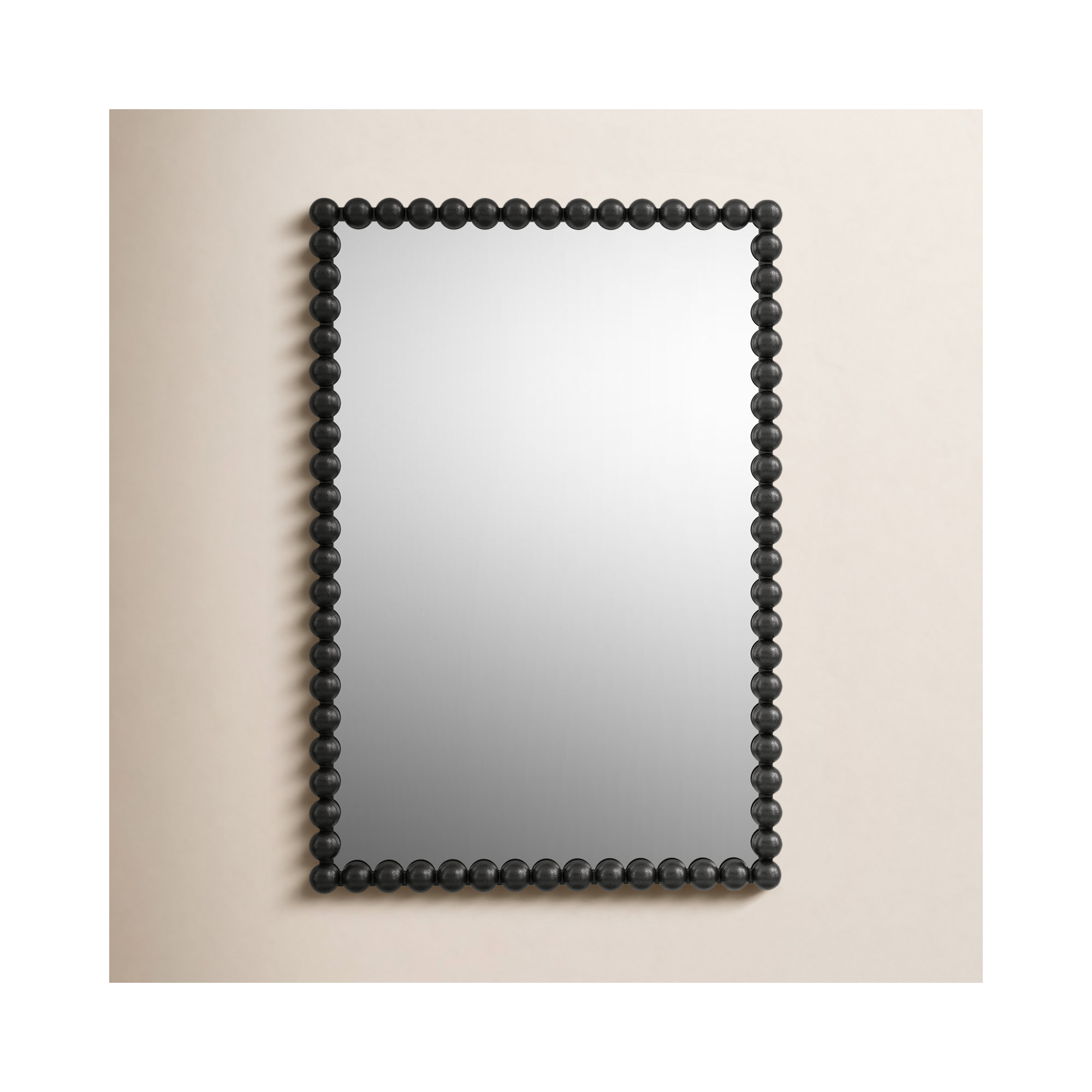 Sanne Metal Mirror, Satin Black, 30" H x 20.5" W