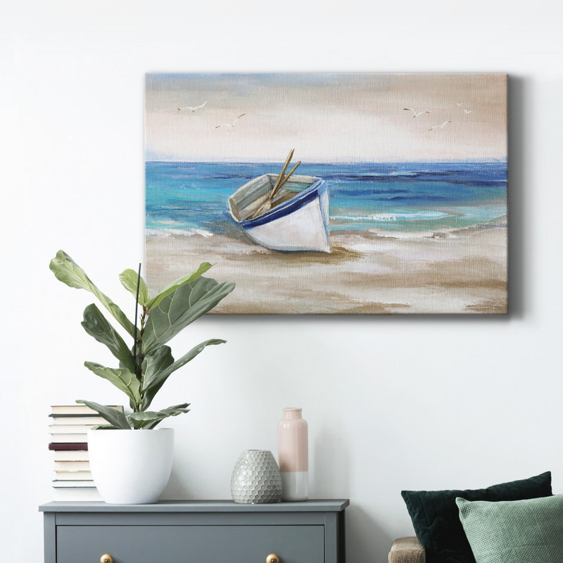 Shore Excasion - peinture sur toile tendue, H 48 po x l 32 po x P 1 po