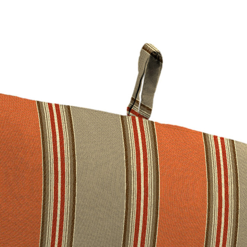 22" x 44" Outdoor Chair Cushion with Ties and Loop, Passage Poppy Striped