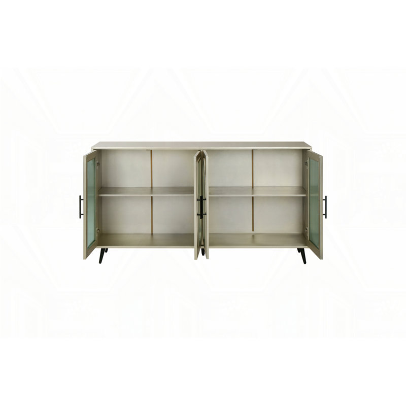 Armoire de rangement en bois, Or antique / Noir