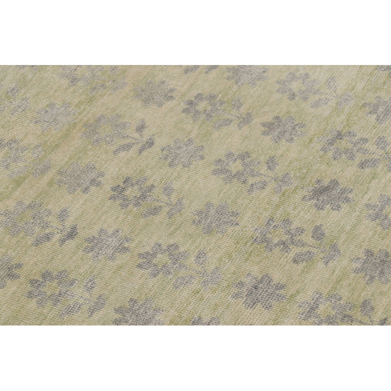 Block Print Handmade Kilim Silk and Wool Floral Area Rug