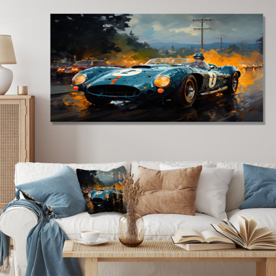 Jaune et noir, Grand Prix, voiture de course II - art mural