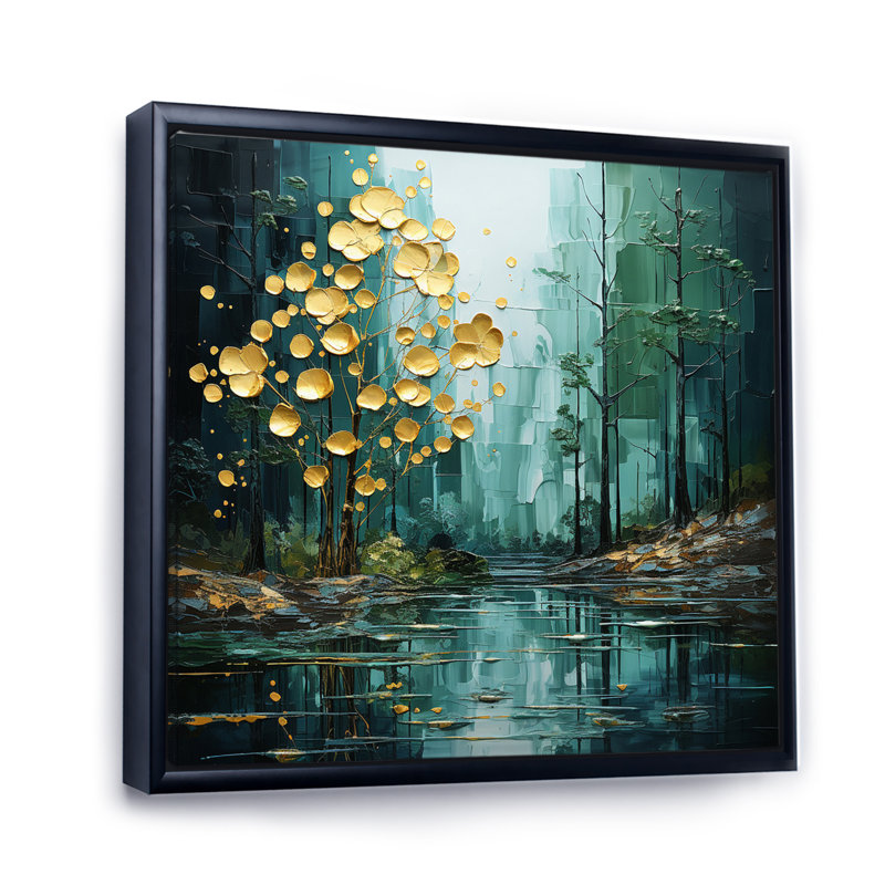 Drip Natures Pulse River I - Imprimé, H 24 po x l 24 po x P 1 po, Cadre flottant noir