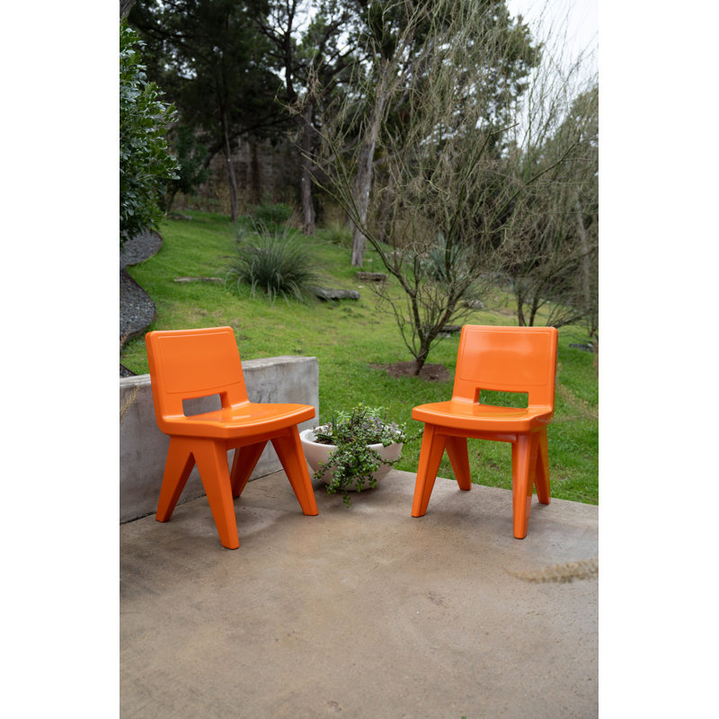 Fresco Outdoor Dining Side Chair, Vintage Orange