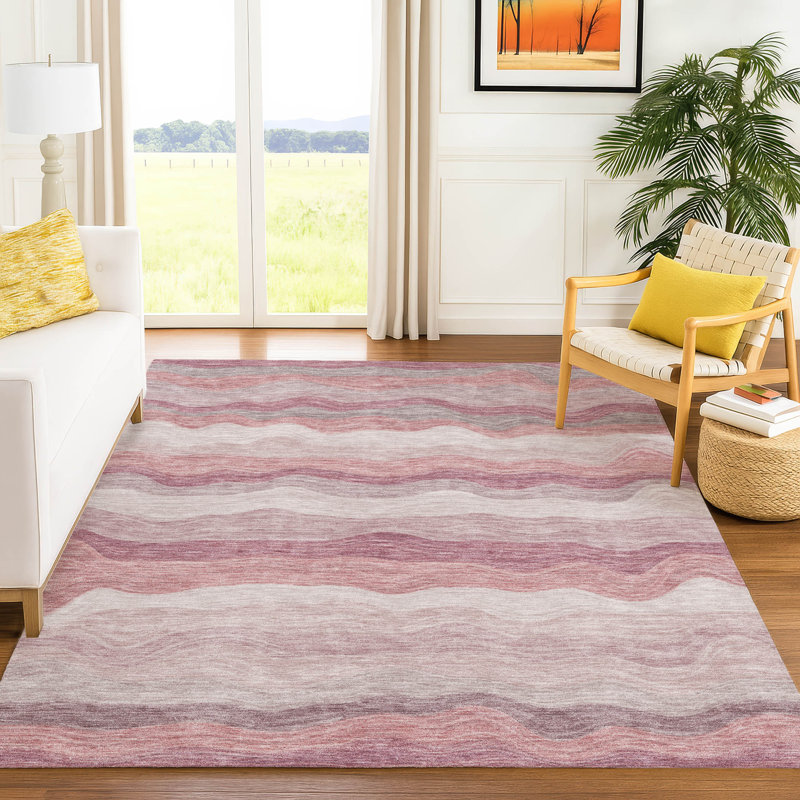 Tapis intérieur / extérieur lavable à la machine Lanphear ACN2397, Rectangle 10 pi x 14 pi