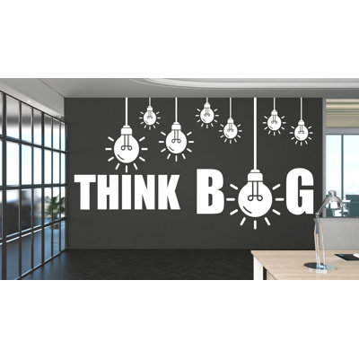 Think Big Idea Lightbulb Motivational Inspirational Wall Decal Sticker For Office, Office Wall Decal Idea Teamwork, Office Wall Decor 321LU